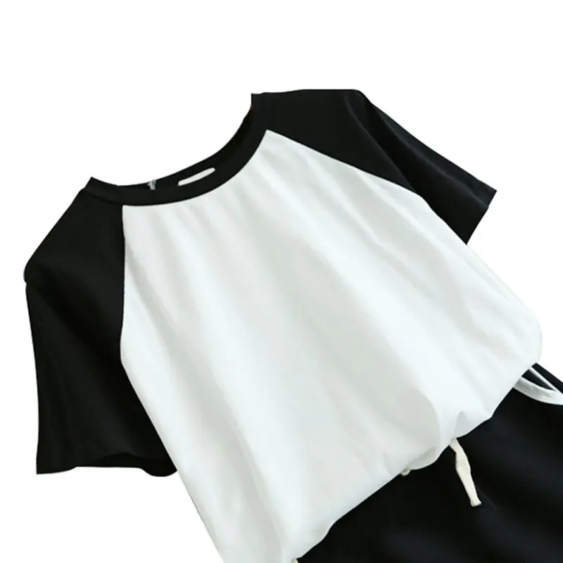 

Women Summer Tracksuit Short Sleeve T-shirt And Shorts Casua Clothing Sets