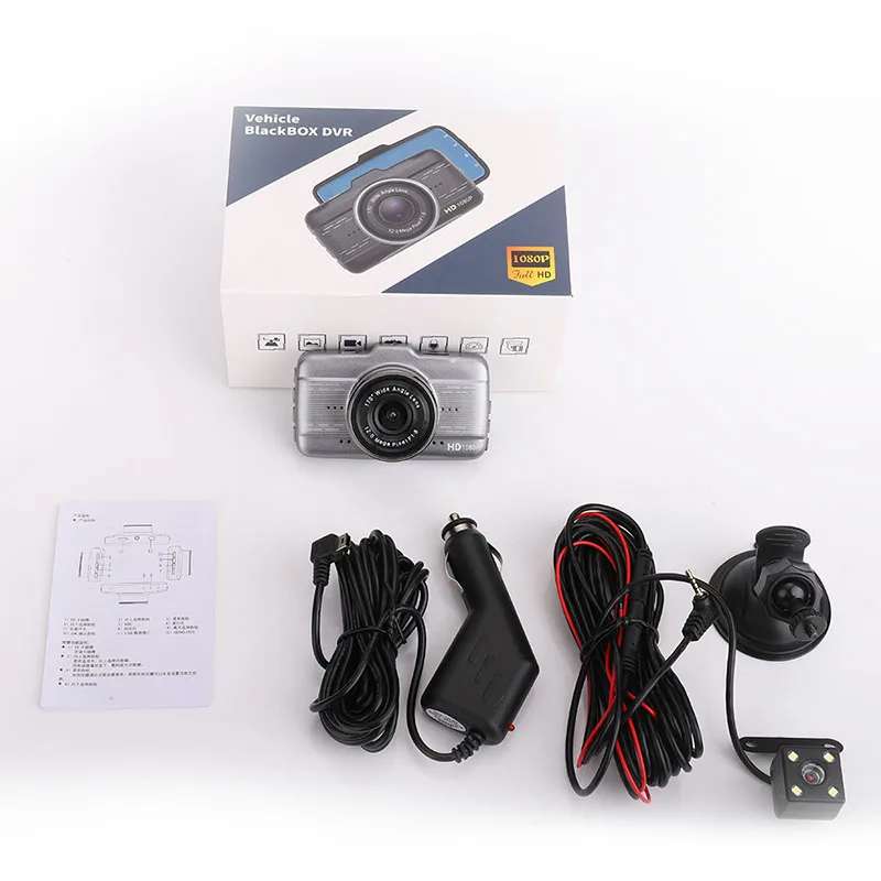 Jabriel 1080P видеорегистратор автомобильный мини двойной объектив Автомобильный 3