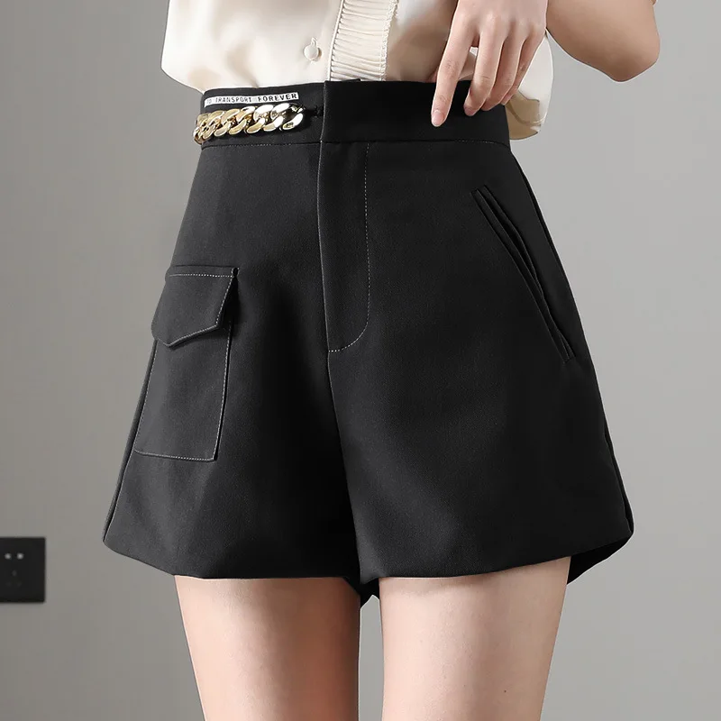 

Women's Denim Shorts Large Harem Ruffle High Waisted Shorts Elastic Waist one