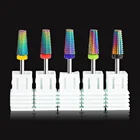 Радужный вольфрамовый Карбид 5 в 1 фреза для ногтей фреза для маникюра 332 дюйма хвостовик пилка для ногтей Удаление гель-лака инструмент для дизайна ногтей