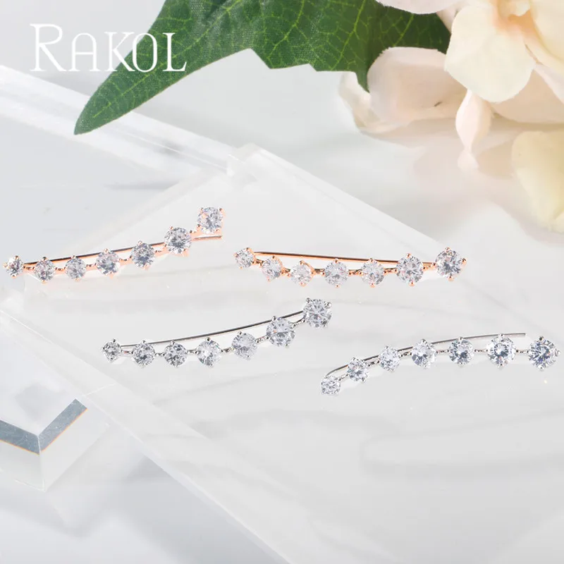 Персонализированные Прозрачные Серьги RAKOL с кубическим цирконием в стиле панк