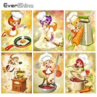 Evershine Алмазная вышивка мультфильм 5D DIY Алмазная мозаика шеф-повар девушка картина стразы подарок на день святого валентина