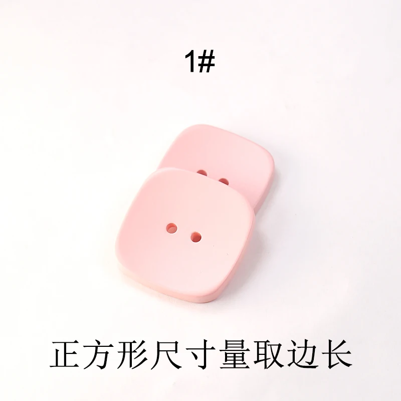 1 6pcs 2 Holes Square Buttons For Clothing Coat Craft Plastic Sewing Resin Button Baby kids Suit Garments 20mm 25mm Needlework JOD - Color: 1