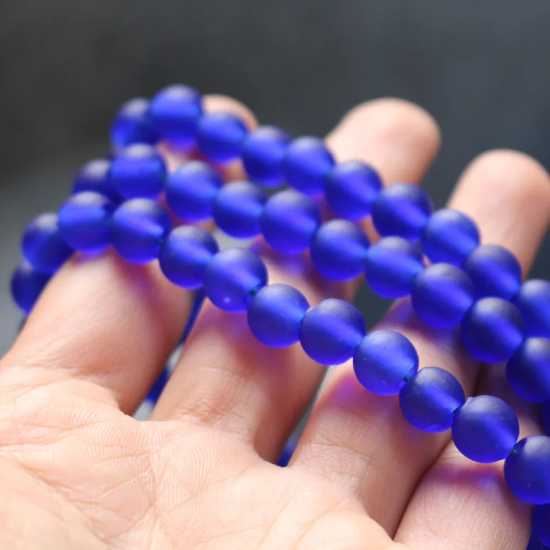 

30 шт. 8 мм лэмпворк стеклянные бусины Круглые бусины ручной работы кобальт синий цвет для ювелирных изделий и DIY