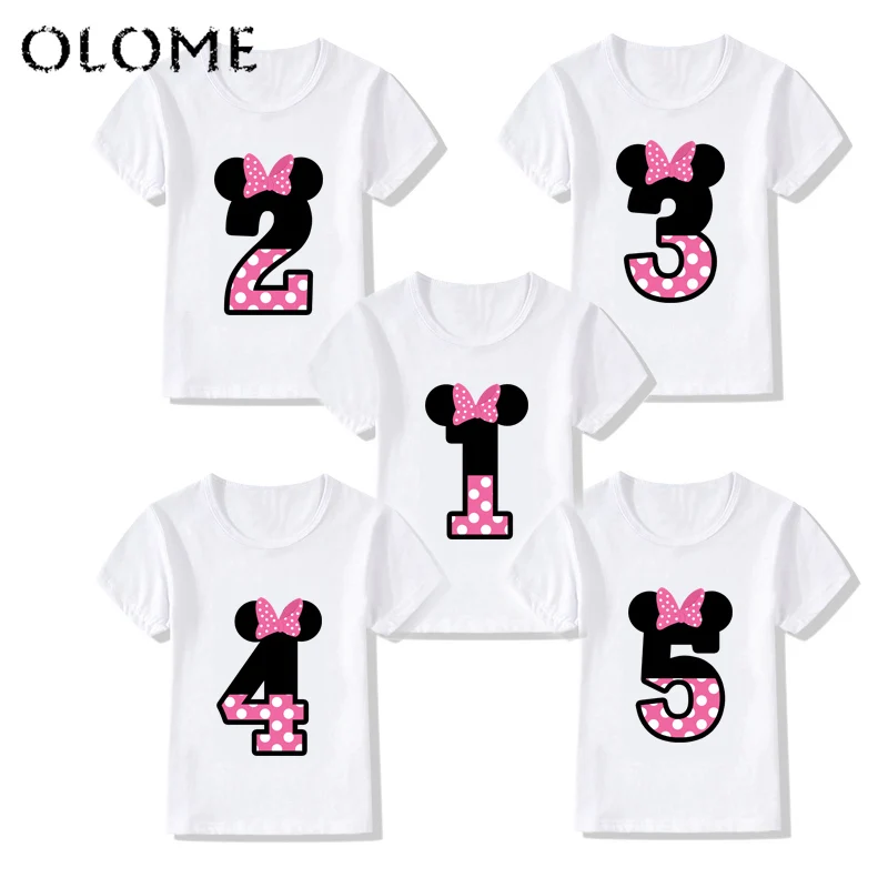 Футболка с надписью на день рождения для мальчиков и девочек милым принтом