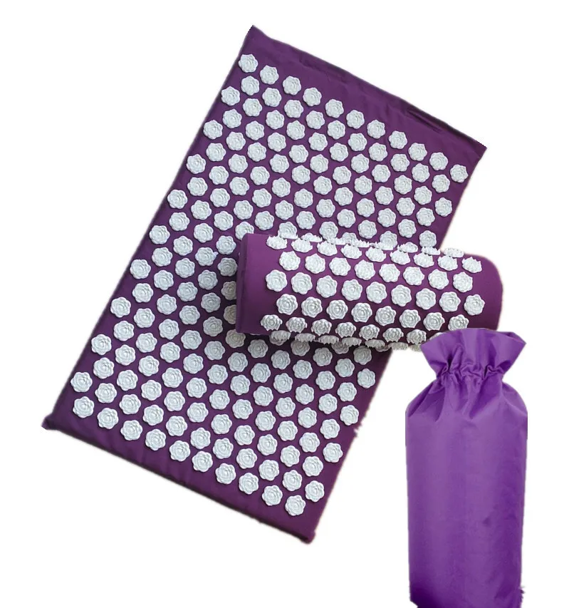 Акупунктурный Массажный коврик для йоги с шипами и цветами лотоса подушка