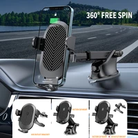 hot sale automobile air outlet navigation gps mount stand bracket suction cup telescopic bracket carbon fiber car phone holder