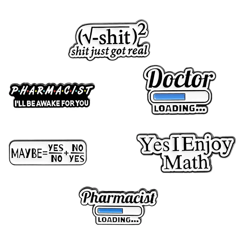 

Значок на лацкан с эмалью аптечки, креативная индивидуальная математическая брошь с буквами на заказ, мультяшное ювелирное изделие для сумок, подарок для детей