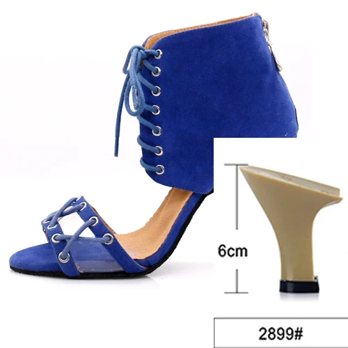 Blue heel 6cm WUXIJIAO/туфли для латинских танцев; женские черные сапоги на высоком каблуке в английском стиле; удобная обувь для сальсы; вечерние туфли на молнии сзади - Цвет: Blue heel 6cm