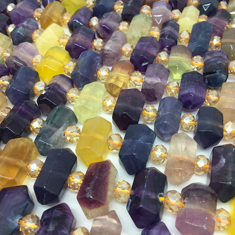 8-12x20-25 мм натуральный минеральный красочный флюорит полудрагоценный камень