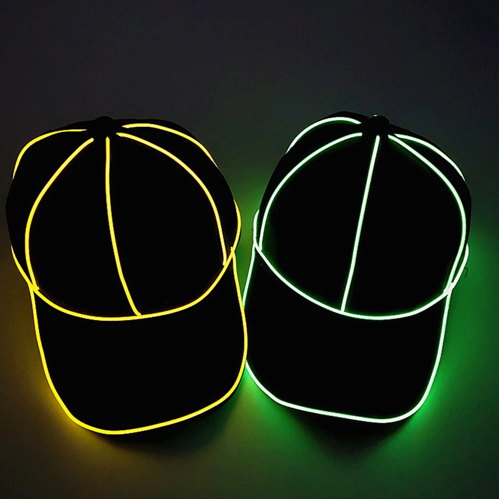 Светящиеся шляпы Прохладный светодиодный головной убор вечерние световой Кепки