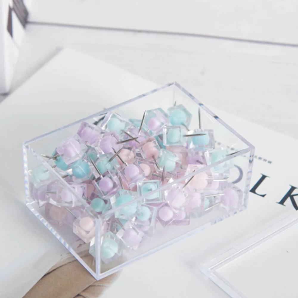 

80pcs Candy Colors Push Pin Colorful Push Pin Creative Drawing Pin Photo Wall Pin DIY Tool for School Home Office Mixed Color