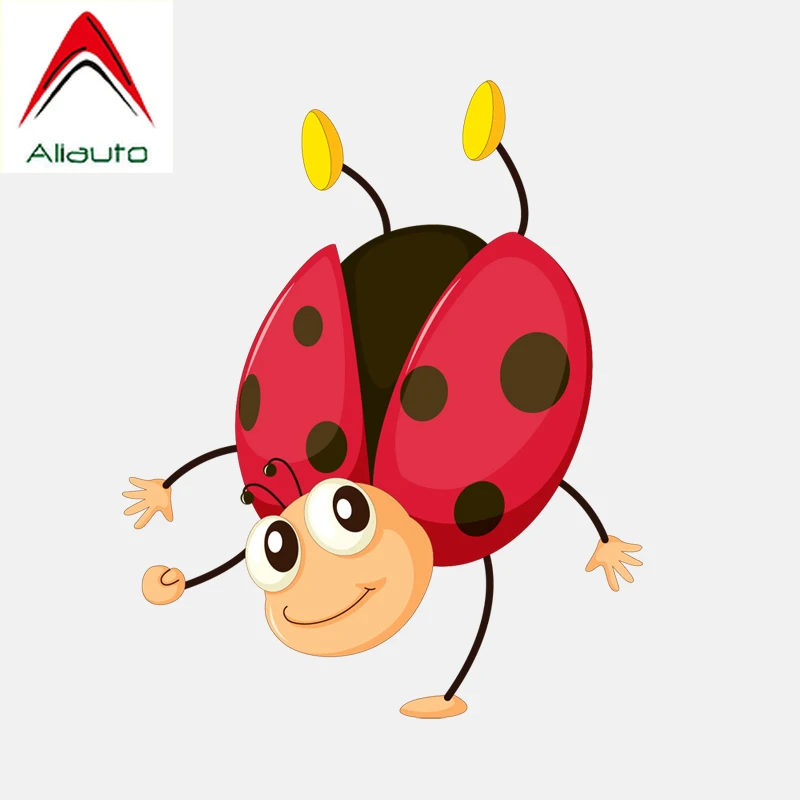 

Aliauto милые стикеры на автомобиль перевернутая Божья коровка авто аксессуары ПВХ наклейка для Ford Focus 2 Passat B6 Audi A3 A4 B8 ,12 см * 14 см