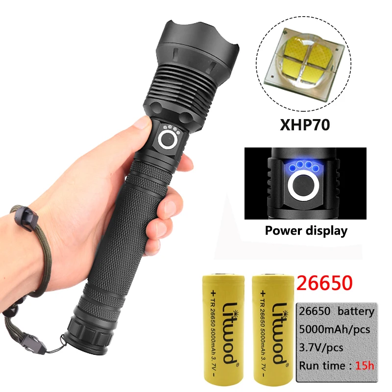 Высокомощный тактический светодиодный фонарик Z30 Litwod 1282 CREE XHP70.2 светильник онарь