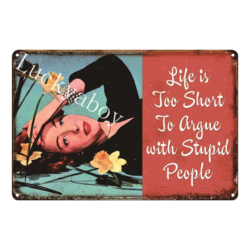 

[Luckyaboy] English Sayings Poetry Pinup Vintage Metal RetroTin Sign Wall Plaque Painting Antique Gift home bar Pub Decor AL002