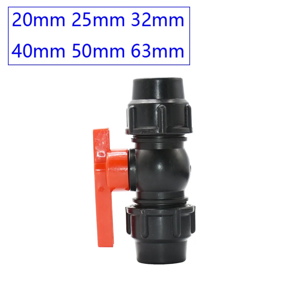 PE Water Tube Quick Connector Ball Valve Elbow End Plug Tee Plastic Joint Farm Irrigation Pipe Fittings 20/25/32/40/50/63mm images - 6