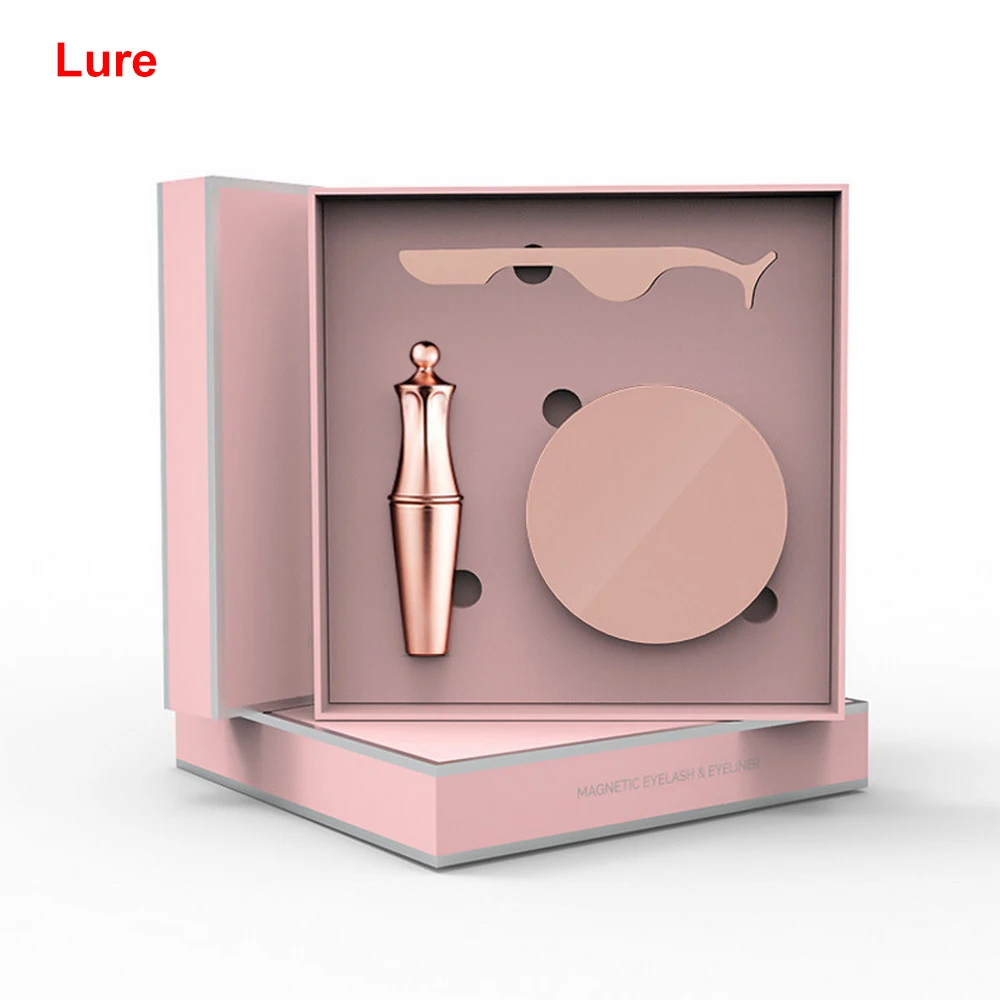 Lure 1pair pink Магнитные накладные ресницы, 5 магнитов, накладные Пинцет для ресниц, набор, жидкая подводка для глаз, водостойкие, стойкие ресницы для естественного вида - Цвет: Lure 1pair pink