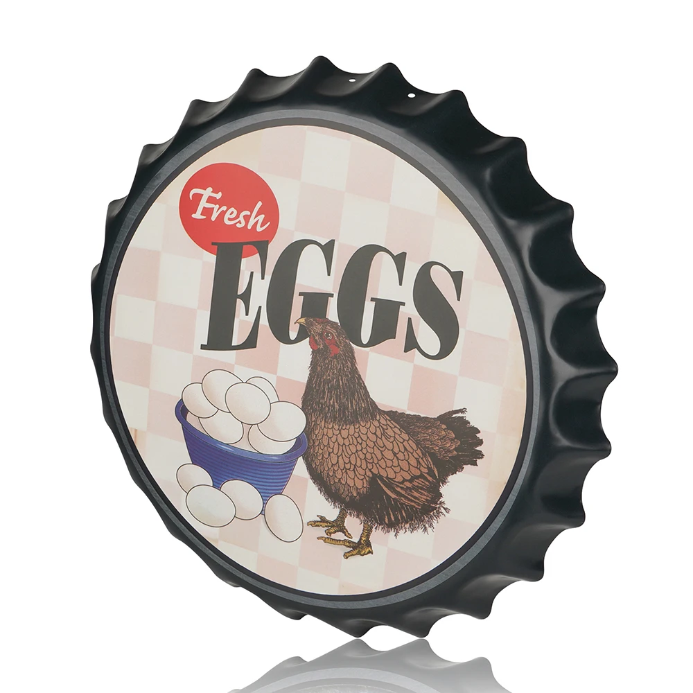 

American Fresh EGGS Tin Signs,FRESH EGGS Vintage Metal Tin Sign for Wall Decor for Bars.Restaurants,Cafes Pubs