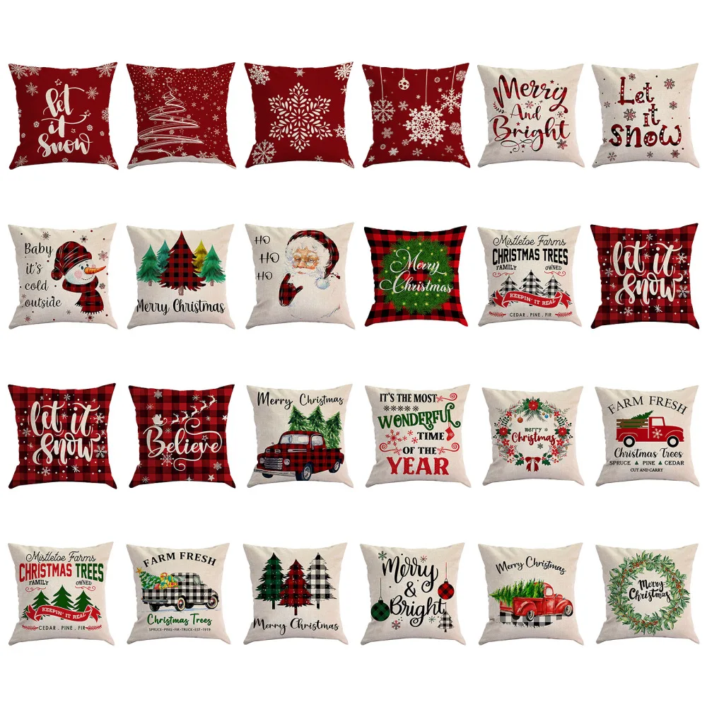 Наволочка для дивана с изображением снеговика на Рождество 45 см * | Дом и сад