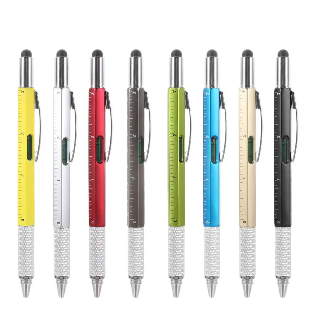 

Multifunctional Capacitive Pen Tool Pen Used As Ruler Spirit Level Screwdriver Writing Ballpoint Pen Wide Compatible Tablet Pen