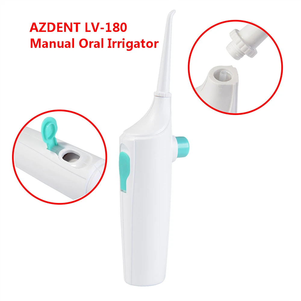 LV-180 Manual AZDENT Orrigator водный зубной Флоссер USB Перезаряжаемый очиститель полости рта портативный ручной работы на батарейках 6 типов - Цвет: LV-180 Manual