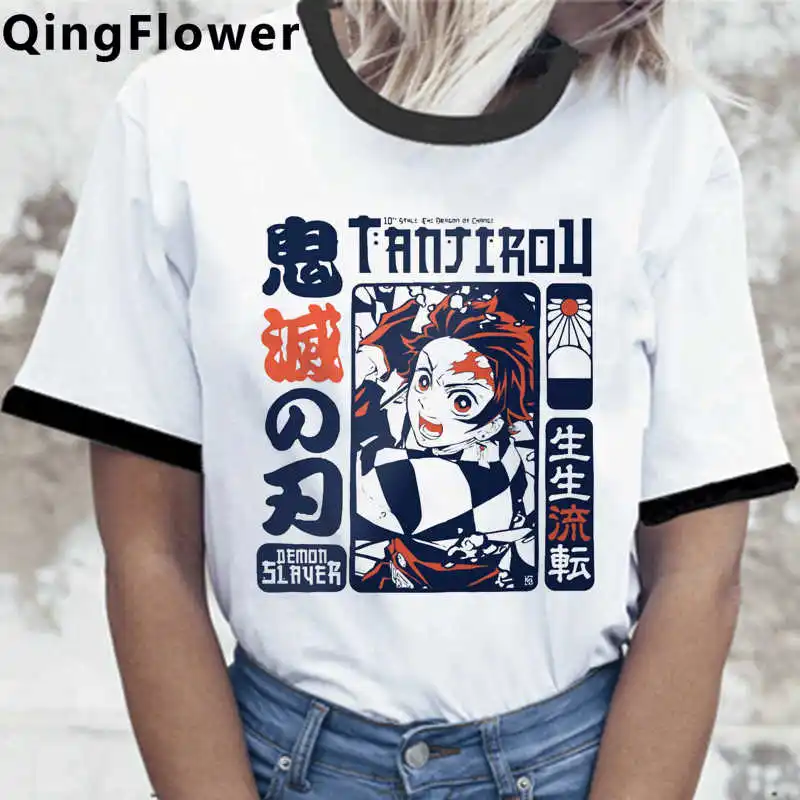 

Kimetsu без Yaiba демон убийца летний топ мужской tumblr Винтаж 2020 гранж белая футболка футболки для пар, одежда