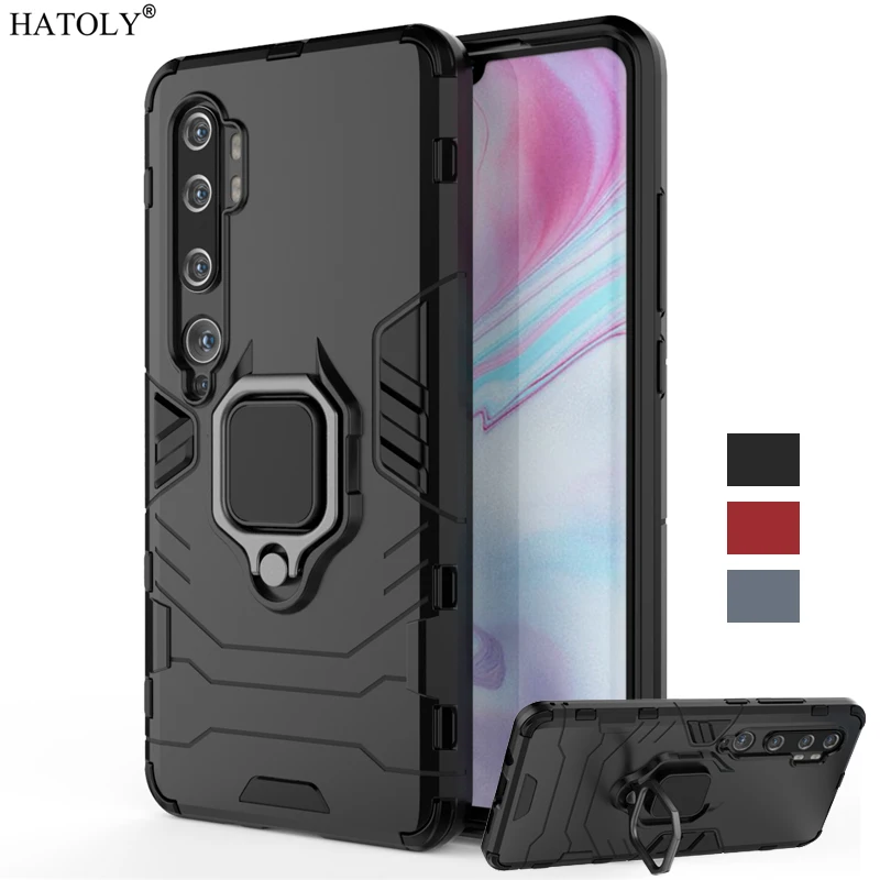 

Чехол для Xiaomi Mi Note 10, чехол с магнитным кольцом-держателем, армированный чехол для Xiaomi Mi Note 10, чехол-бампер для телефона Xiaomi Mi Note 10