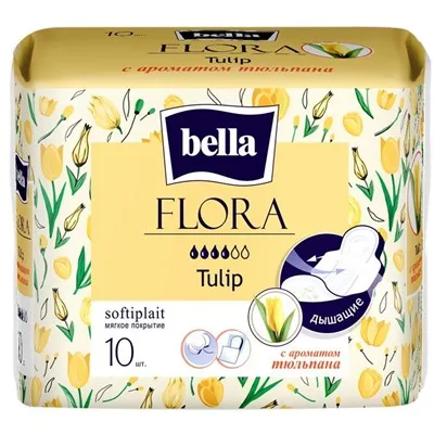 BELLA Прокладки FLORA Tulip 10 шт./уп. (с ароматом тюльпана) |