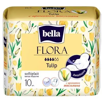 BELLA Прокладки FLORA Tulip, 10 шт./уп. (с ароматом тюльпана)