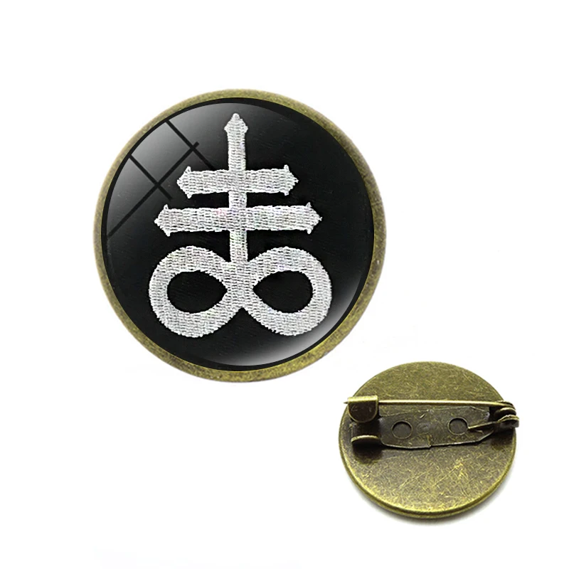 Бримстоун крест Броши Левиафан Крест символ булавки амулет талисман бижутерия