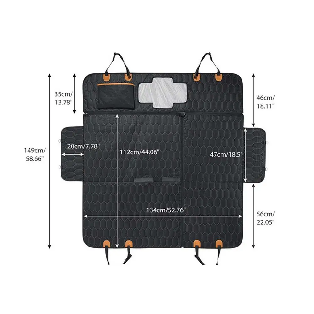 

Dog Car Seat Cover Multiple Functions Scratch-resistant Waterproof Pet Dog Travel Mat Mesh Car Seat Cover Rear Back Mat Cushion