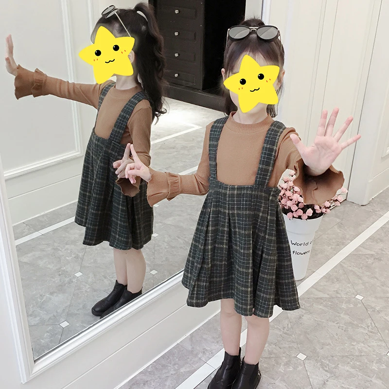 19 новая милая детская одежда для маленьких девочек клетчатая юбка-комбинезон без