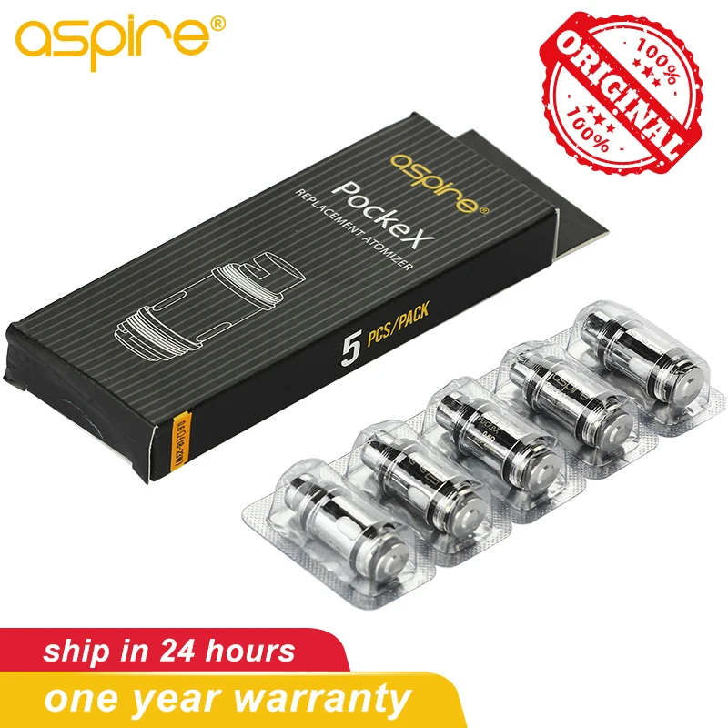 Aspire катушка pockex 5 штук упак. 1.2ohm Vape головка 316L сталь для электронных сигарет PockeX AIO