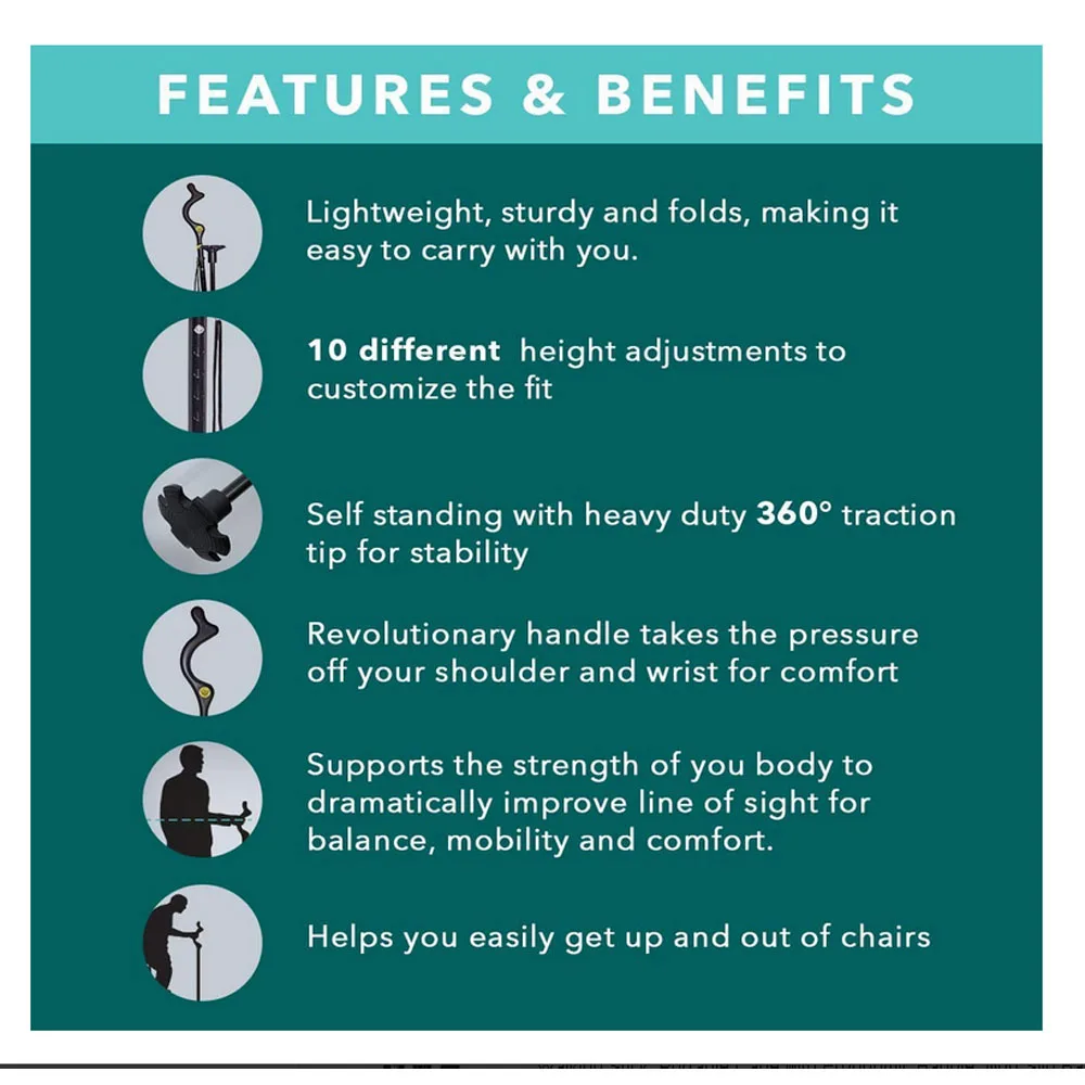 Противоскользящая подставка осанка тростник складной 10 Регулируемая трость