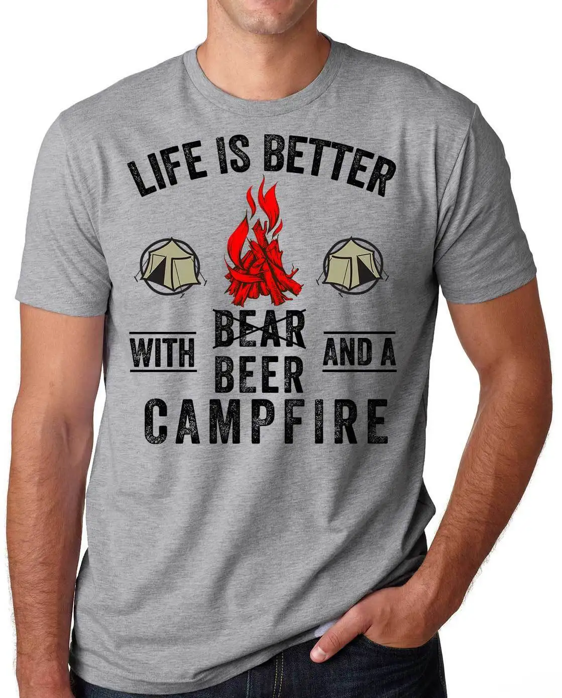 Футболка для кемпинга рыбалки охоты парка футболка рубашка костра пива футболки