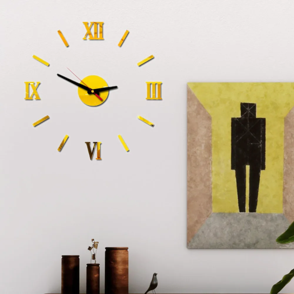Современное искусство 3D DIY настенные стикеры Часы домашний декор