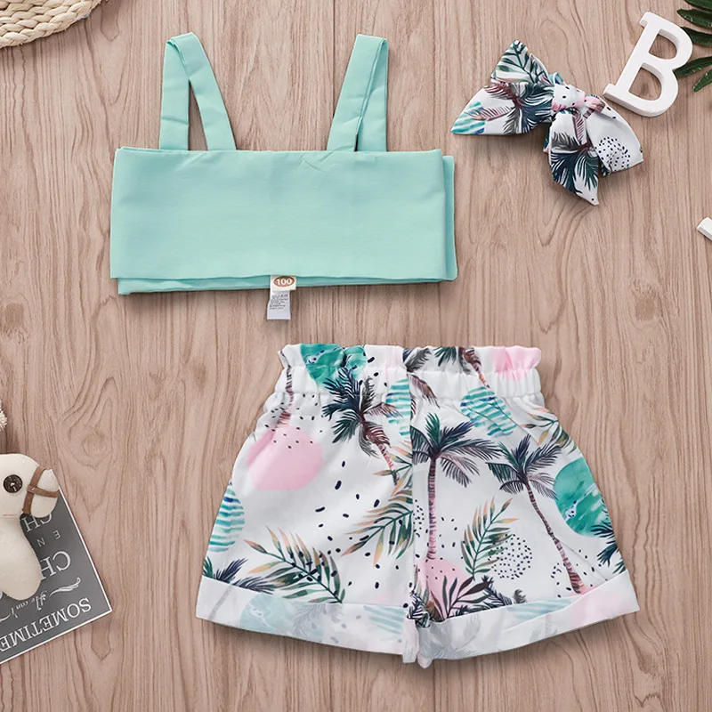 Летняя одежда для девочек повязка на голову с цветочным принтом и бантом спине