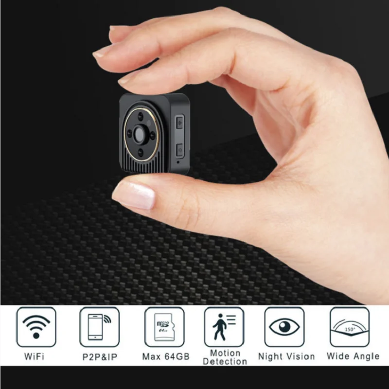 Wifi IP мини камера беспроводная HD 720P инфракрасная микро видеокамера ИК ночного