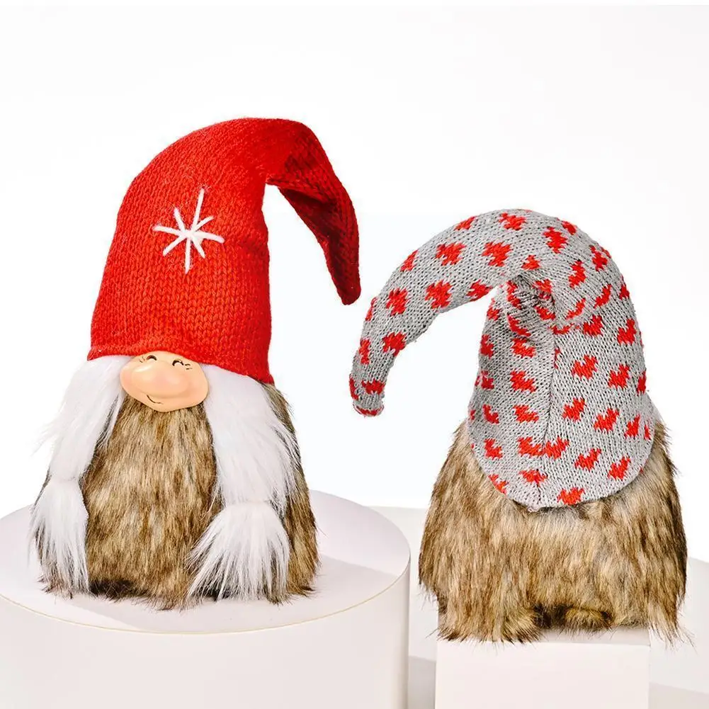 

Новое Рождественское украшение, Рождественская вязаная шапка, орнамент, подарок, Детские гномы, Праздничные рождественские игрушки Z9z9