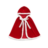 baby girl christmas red fleece plush cape hooded cloak 1 6y toddler kids children winter warm outerwear festival costume new