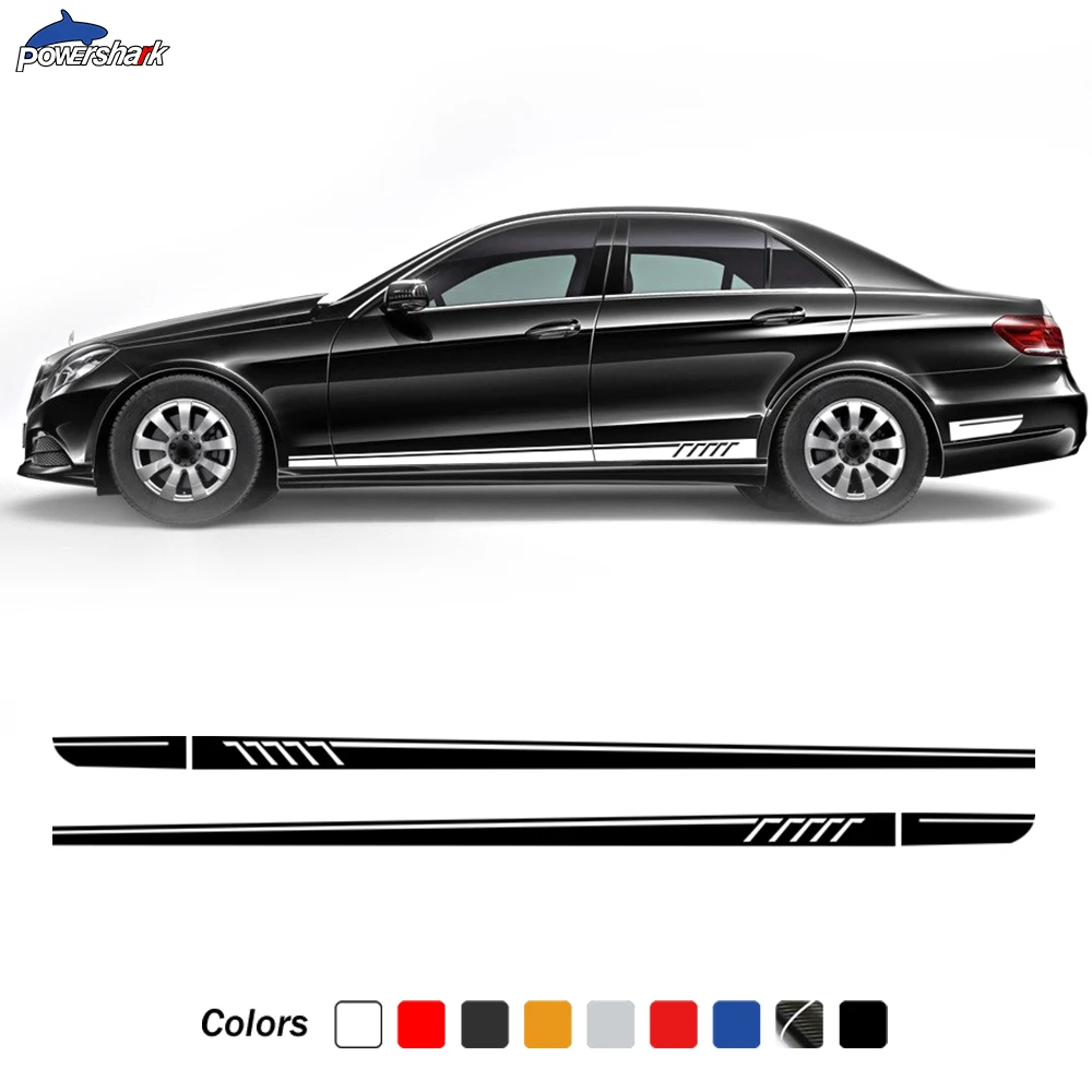 

2 Pcs Edition 507 Side Stripes Skirt Sticker Decal For Mercedes Benz E Class W212 S212 A207 C207 E63 AMG E200 E250 Accessories