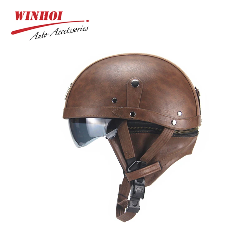 Мотоциклетный шлем ретро летний скутер локомотив круиз абс + кожа мотоциклетный