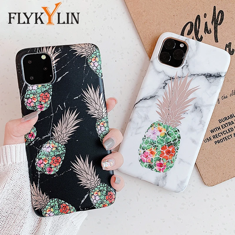 FLYKYLIN мраморный чехол с ананасом для iphone 11 Pro Max 6 S 7 8 Plus XR X XS задняя крышка мягкий IMD
