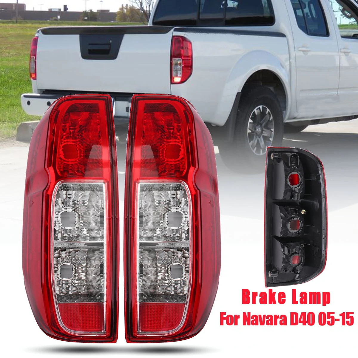

1Pair Left&Right Tail Light Brake Lamp Turn light For Nissan Navara D40 2005-2015 #26550-EB38A Tail Light Assembly Smoked Shell