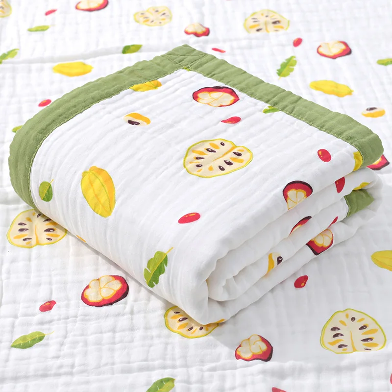 

6 Layers 110x110cm Blanket Bath Towel Gauze Bath Towel Water Wash Blanket Swaddling Children's Quilt Baby Fold Cover Blanket