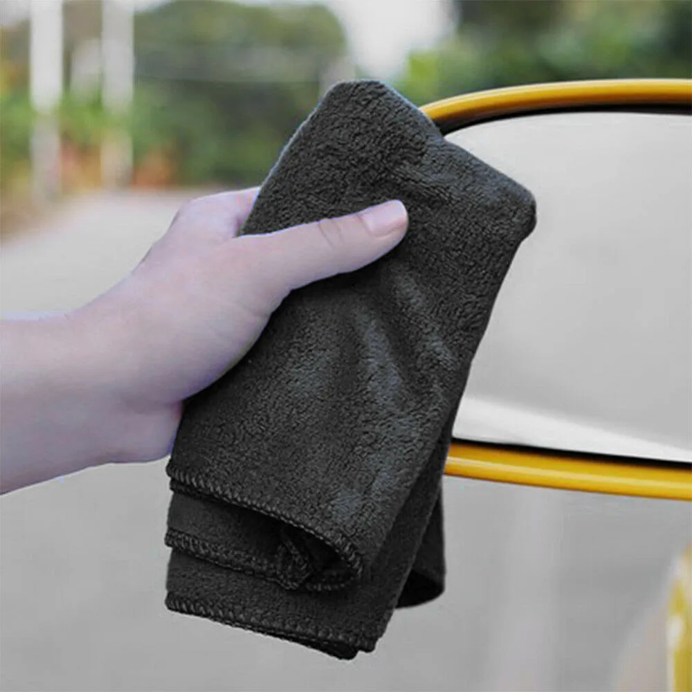 

Polishing Cloth Car Cleaning Cloth Soft 10pcs 40x40cm Black Dry Cloth Gift