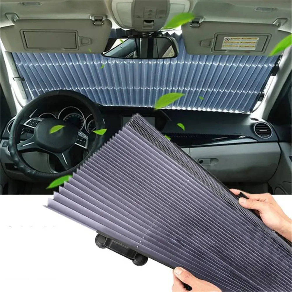 

Aluminum Foil Cover Automatic Car Retractable Sun Blind Window Windshield
