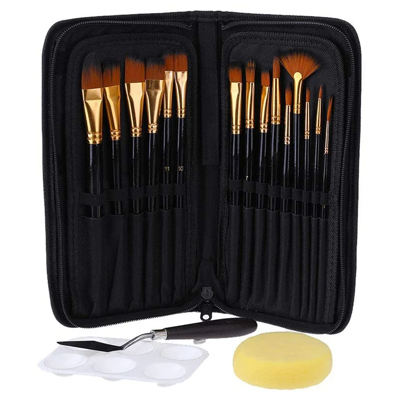 

Paint Brushes Set, 18Pcs Painting Brushes Kit for Artist and Beginners Acrylic Oil Watercolor Body Paint