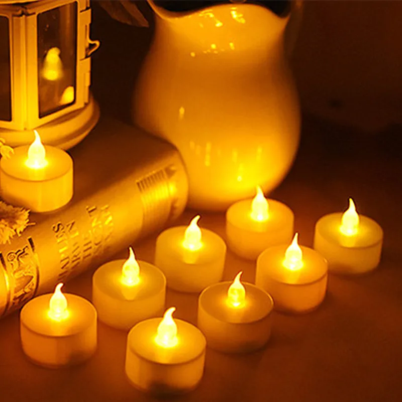 10 шт. светодиодные чайсветильник свечи беспламенный мерцающий ночник с питанием
