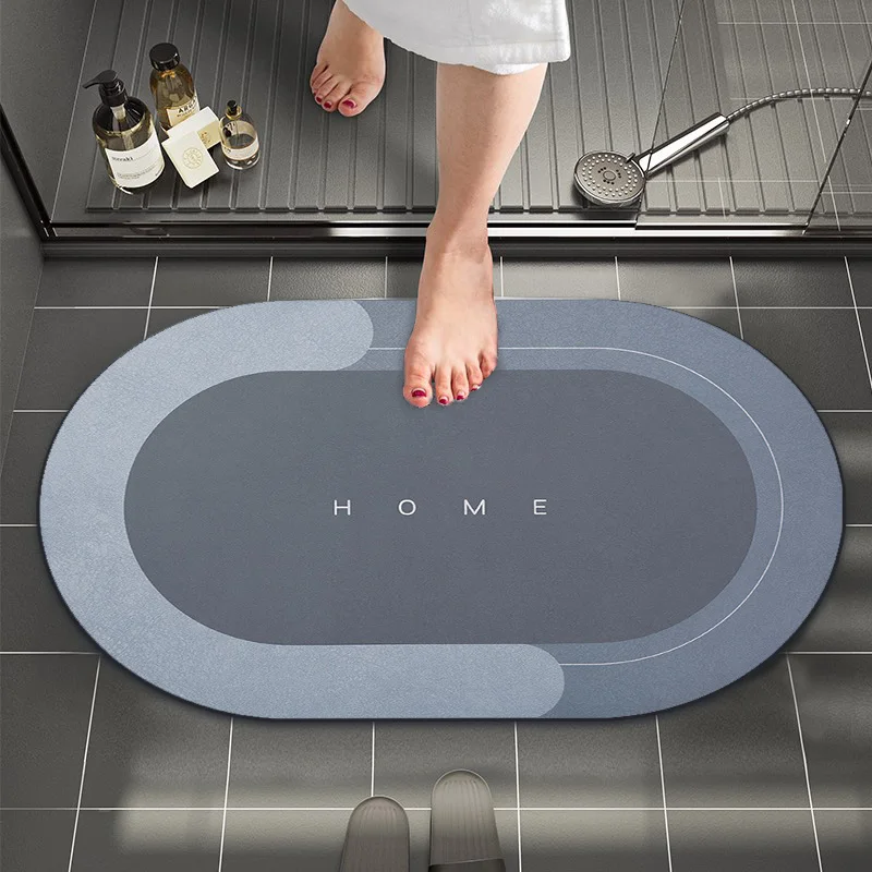 

Super Absorbent Bath Mat Non Slip Diatom Mud Bathroom Rug Quick Drying Shower Rug Kitchen Entrance Doormat Home Floor Mat